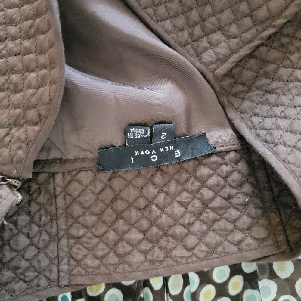Midi Skirt Quilted Brown Waist ECI New York Size 2 Whimsigoth Boho Chic Retro - Picture 8 of 10